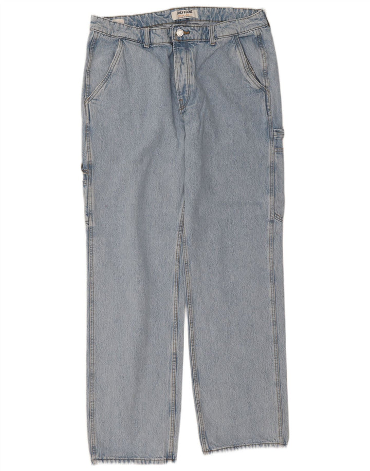 Only & Sons Ανδρικό τζιν ίσιο Cargo W36 L34 Μπλε βαμβακερό