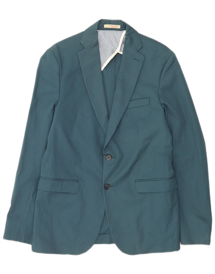 Zara Ανδρικό σακάκι μπλέιζερ με 2 κουμπιά EU 50 Medium Blue Polyester