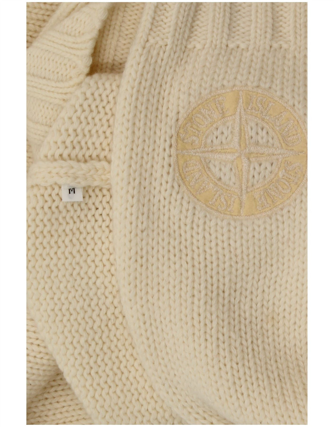Stone Island Ανδρικό πουλόβερ με λαιμόκοψη σε μεσαίο μπεζ