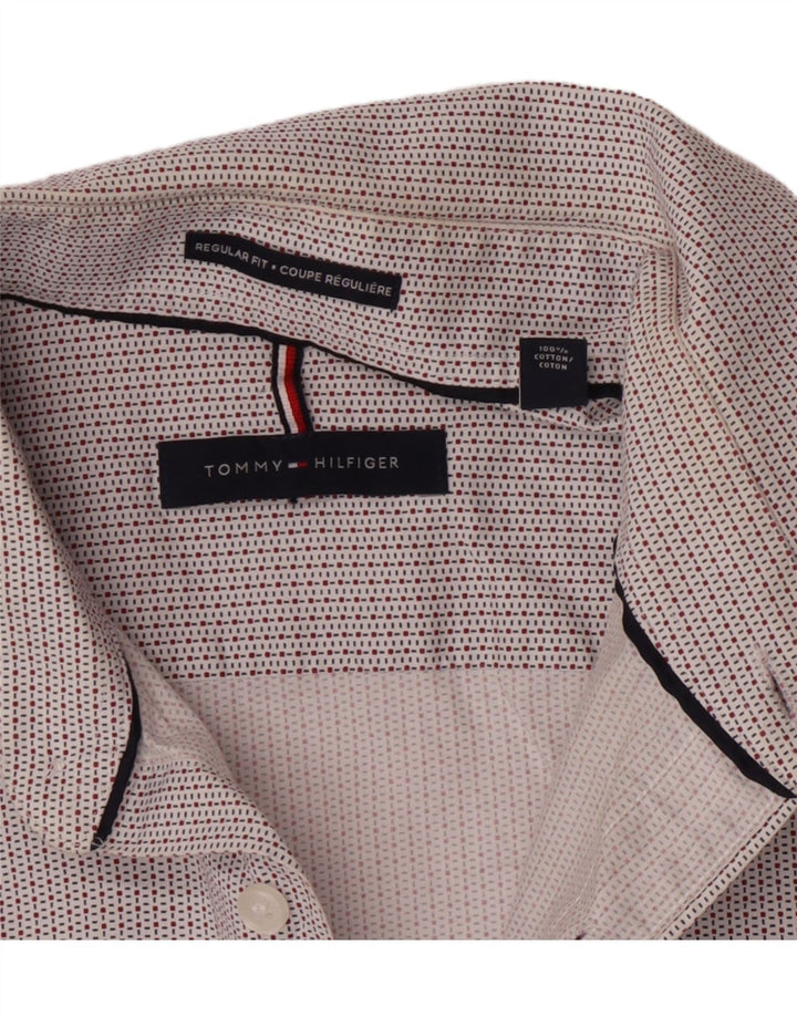 Tommy Hilfiger Ανδρικό πουκάμισο με κανονική εφαρμογή, μέγεθος 15 1/2 μεσαίο λευκό βαμβάκι