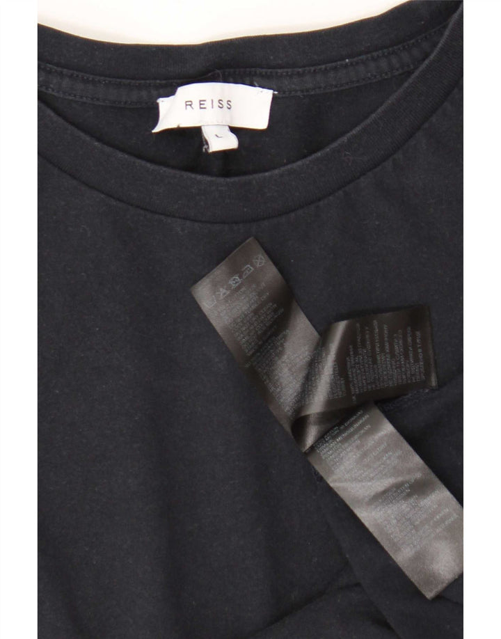 Ανδρικό T-Shirt Reiss Top μεγάλο μαύρο βαμβακερό