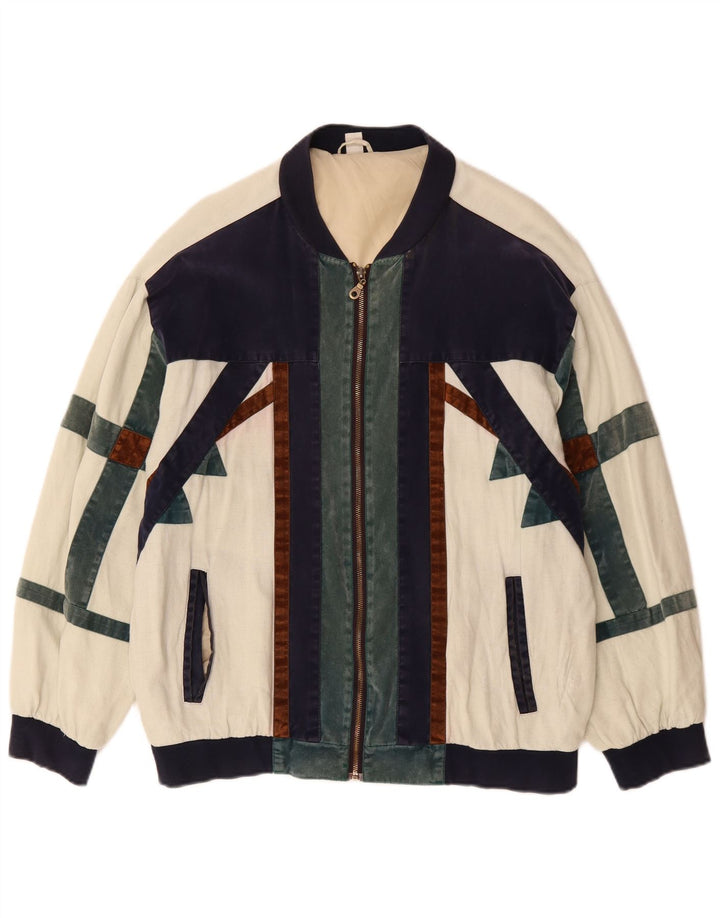 Ανδρικό μπουφάν VINTAGE Loose Fit Bomber UK 36 Small Off White Colourblock