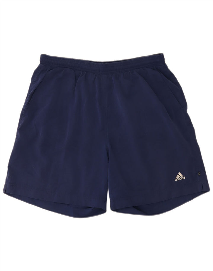 Ανδρικό αθλητικό σορτς Adidas από μεσαίο μπλε ναυτικό πολυεστέρα