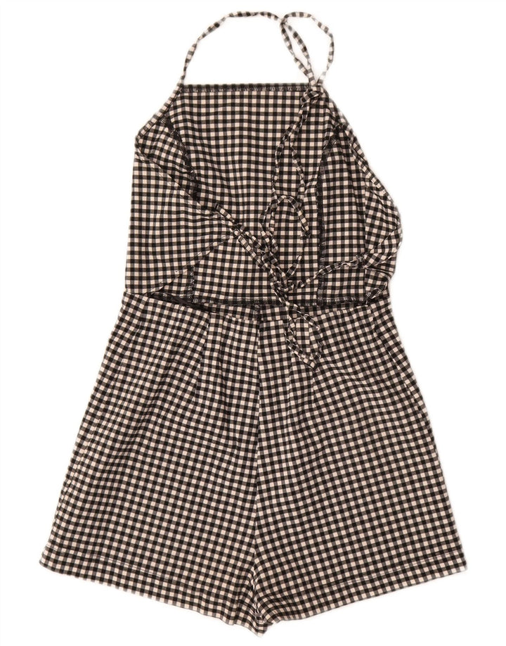 Topshop Γυναικείο Halter Playsuit UK 10 Small Black Gingham Viscose