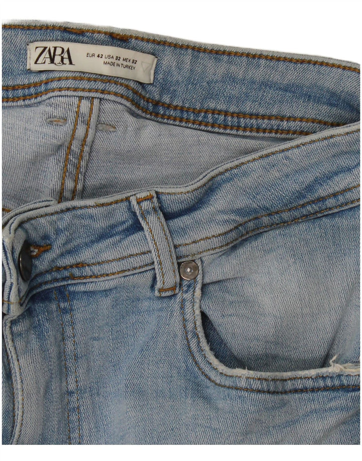 Zara Ανδρικό Cropped Jeans EU 42 Large W32 L25 Blue