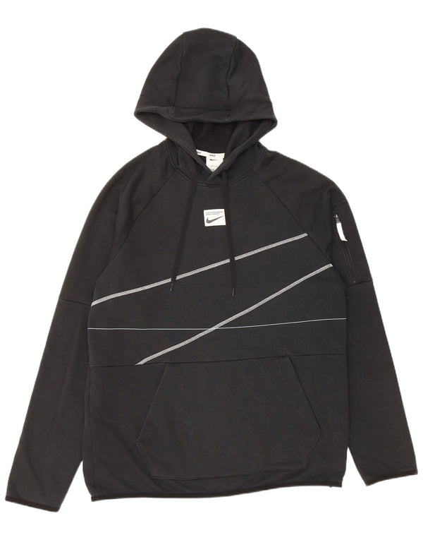 Ανδρικό γραφικό κουκούλα NIKE ανδρικό Dri Fit, μεσαίο μαύρο βαμβακερό ριγέ