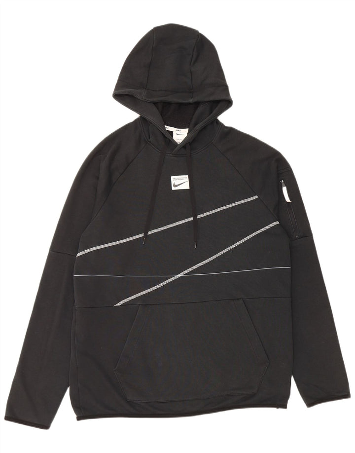 Ανδρικό γραφικό κουκούλα NIKE ανδρικό Dri Fit, μεσαίο μαύρο βαμβακερό ριγέ