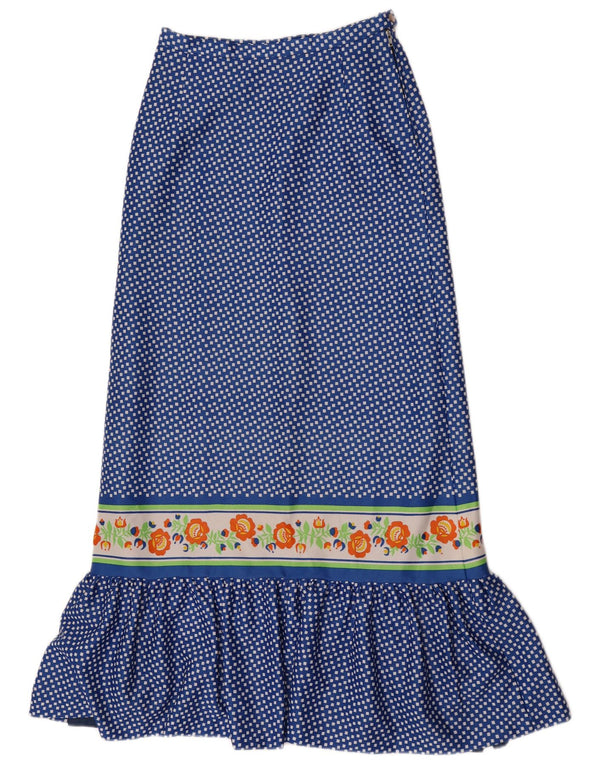 Vintage Γυναικεία Maxi Φούστα W28 Medium Blue Geometric