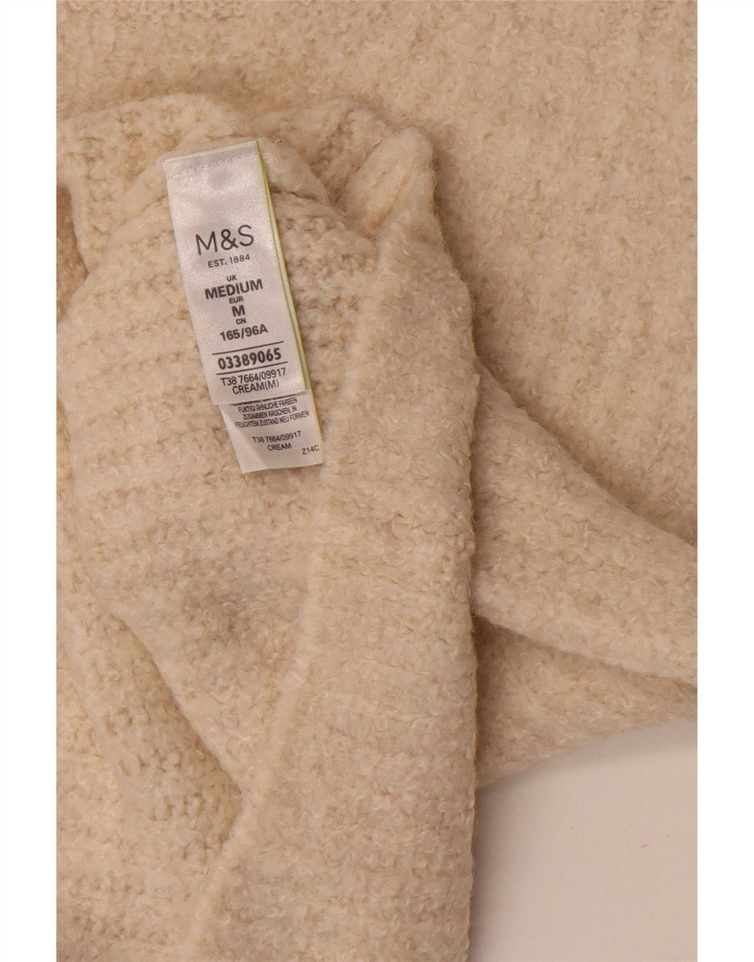 Marks & Spencer Γυναικείο πουλόβερ με λαιμόκοψη UK 14 Ακρυλικό μεσαίο μπεζ
