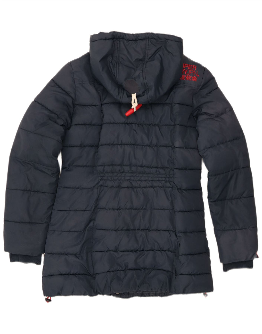 Superdry γυναικείο μπουφάν με κουκούλα UK 14 Large Navy Blue Polyester