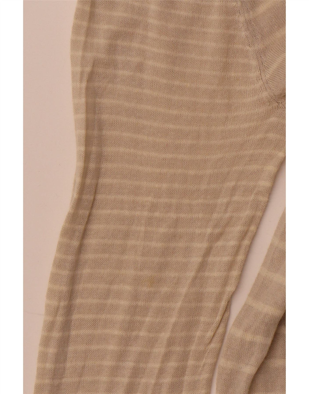 WHITE STUFF Γυναικείο πουλόβερ ζακέτα UK 14 Μεγάλο μπεζ ριγέ λινό