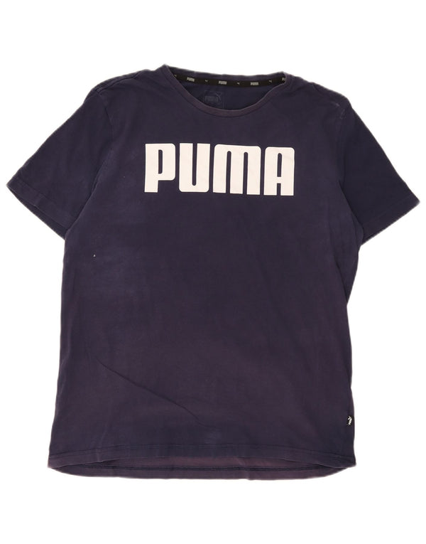 Ανδρικό γραφικό T-Shirt Puma Top Large Navy Blue από βαμβάκι