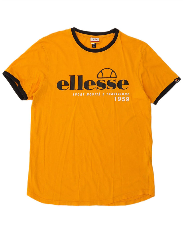 Ανδρικό γραφικό T-Shirt Ellesse Top μεγάλο πορτοκαλί βαμβακερό