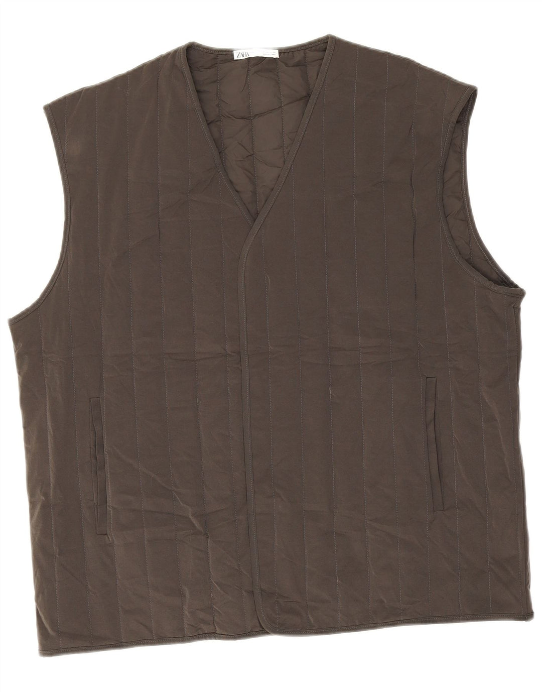 Zara Ανδρικό padded Gilet UK 40 Large Grey Polyester