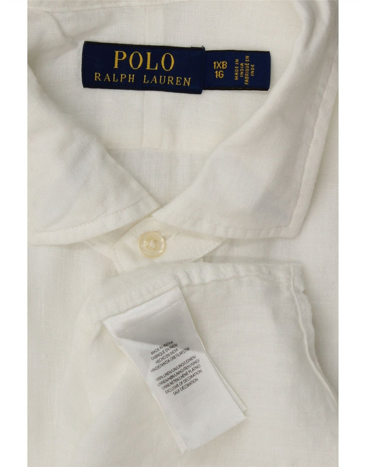 Polo Ralph Lauren Ανδρικό μεγάλο πουκάμισο XL Λευκό λινό