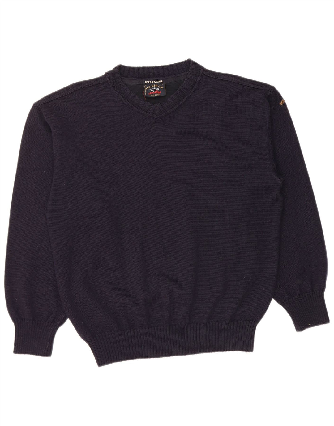 PAUL & SHARK Ανδρικό πουλόβερ με λαιμόκοψη με V λαιμόκοψη Μεσαίο γαλάζιο νέο μαλλί