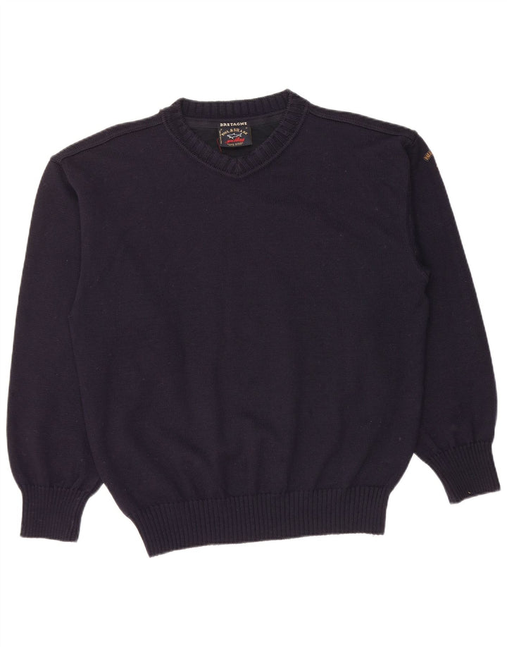 PAUL & SHARK Ανδρικό πουλόβερ με λαιμόκοψη με V λαιμόκοψη Μεσαίο γαλάζιο νέο μαλλί