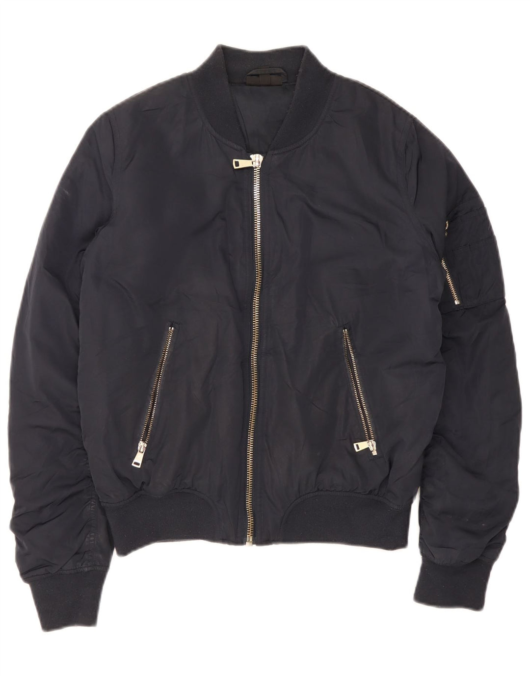 Topshop Γυναικείο Bomber Jacket UK 12 Medium Navy Blue Polyester