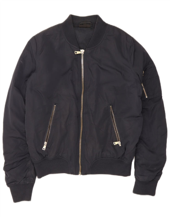 Topshop Γυναικείο Bomber Jacket UK 12 Medium Navy Blue Polyester