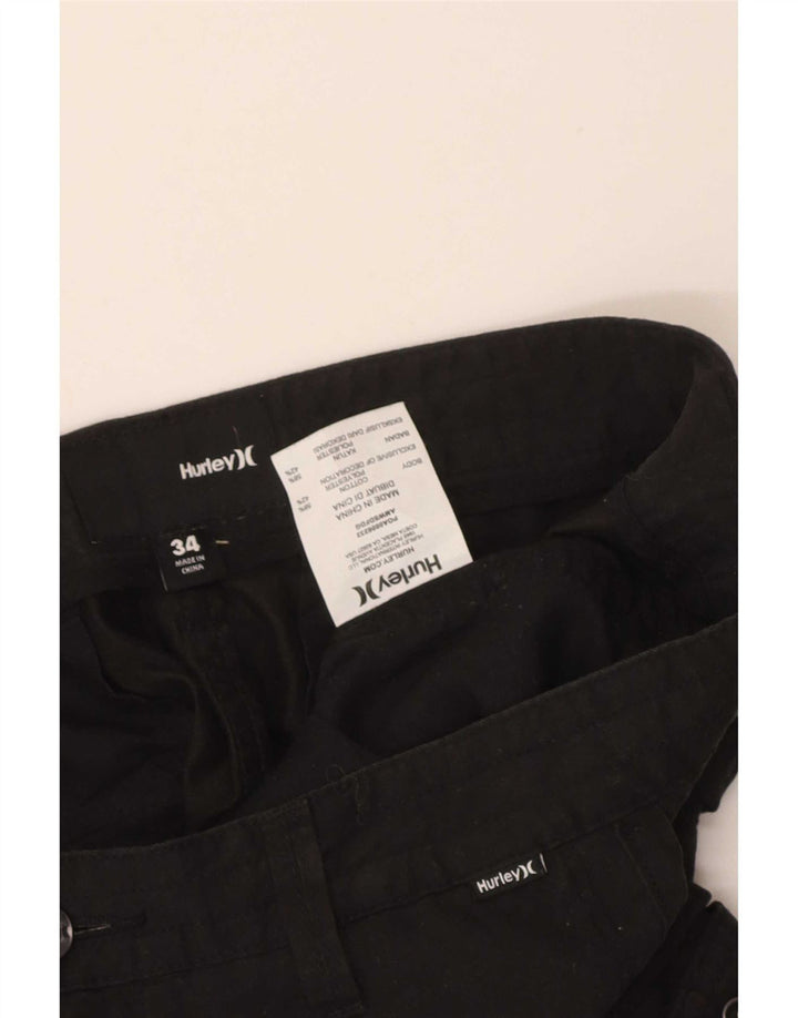Ανδρικό σορτς Cargo Hurley W34 μεγάλο μαύρο βαμβακερό