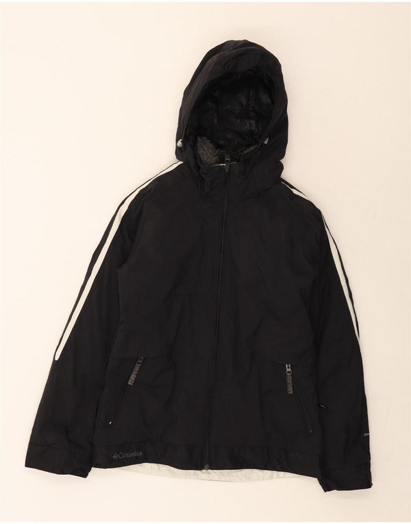Columbia Γυναικείο Μπουφάν με κουκούλα αντιανεμικό UK 10 Small μαύρο νάιλον