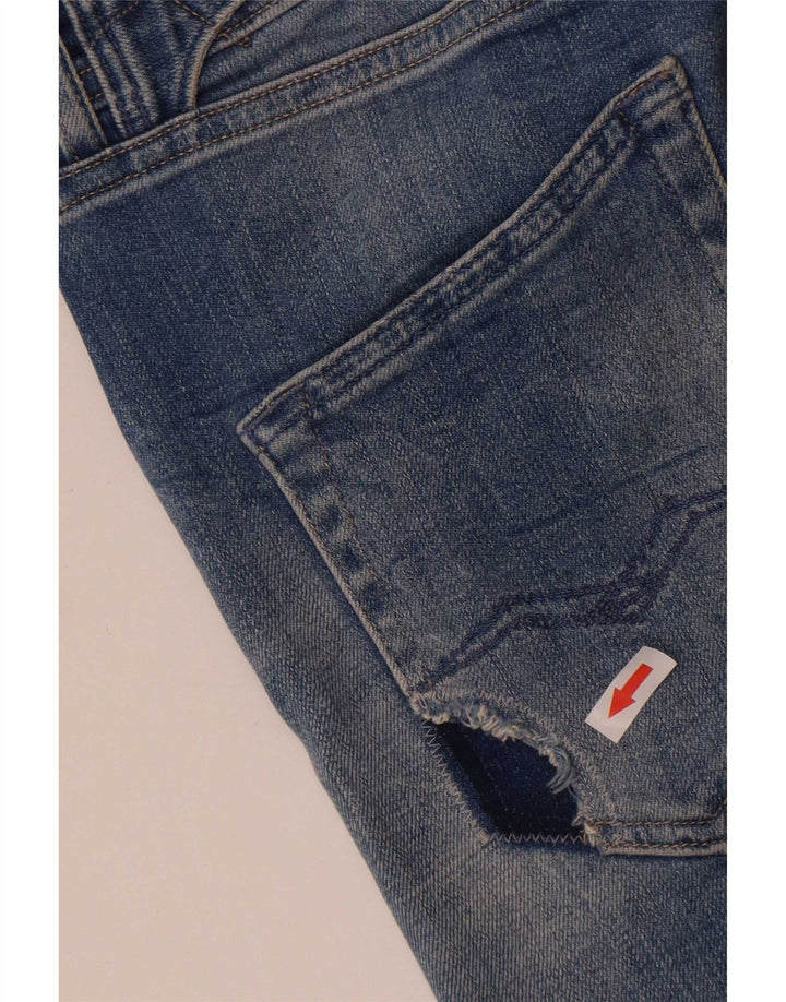 Replay Womens Distressed Skinny Jeans W29 L30 Blue