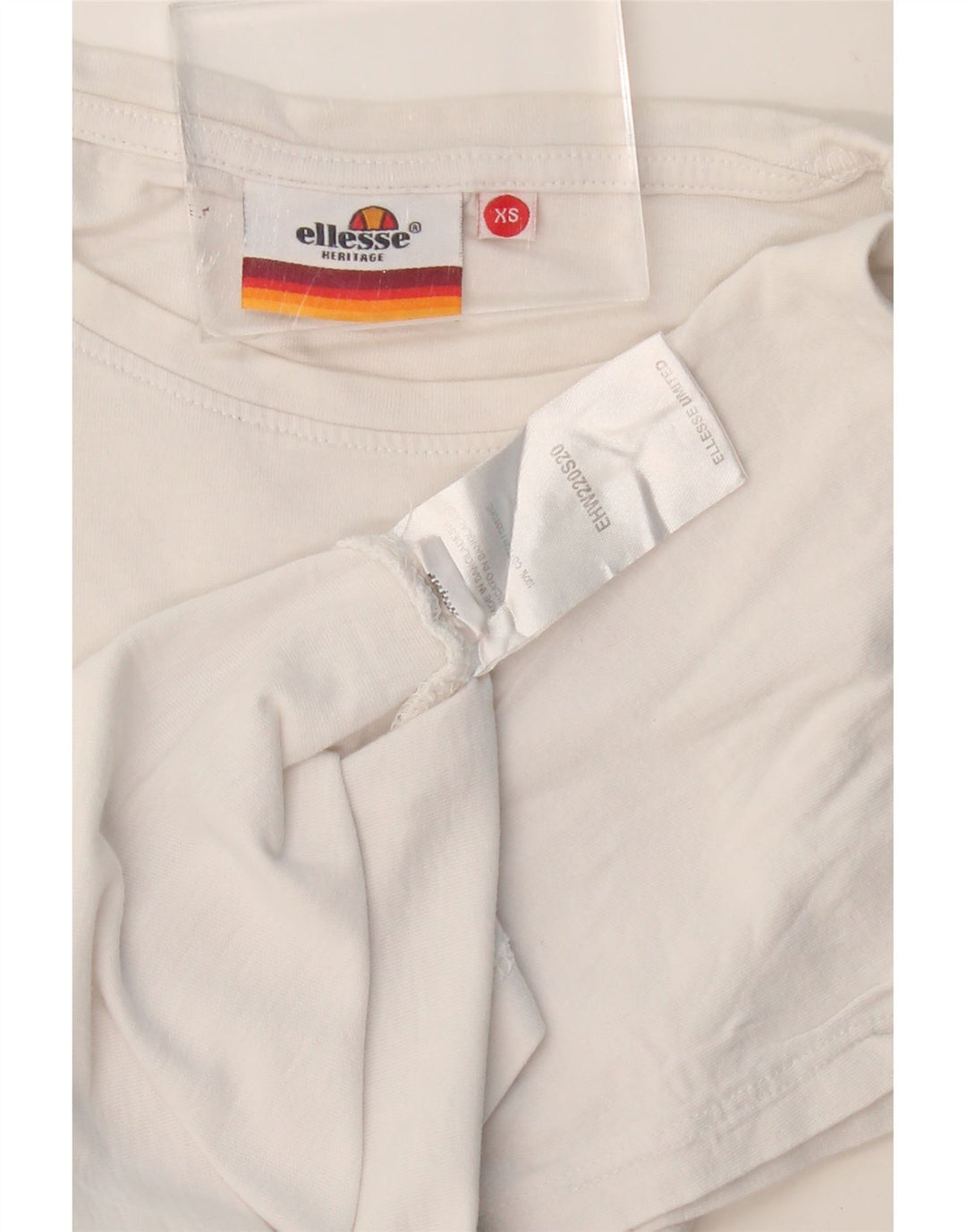 Γυναικείο γραφικό μπλουζάκι ELLESSE Heritage Oversized Crop Top UK 6 XS White