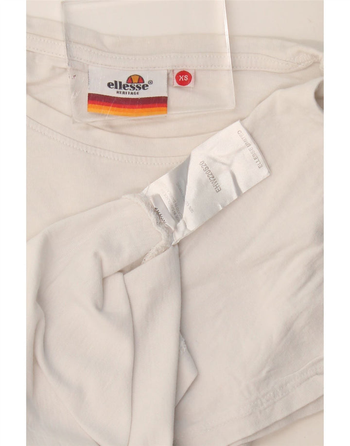 Γυναικείο γραφικό μπλουζάκι ELLESSE Heritage Oversized Crop Top UK 6 XS White