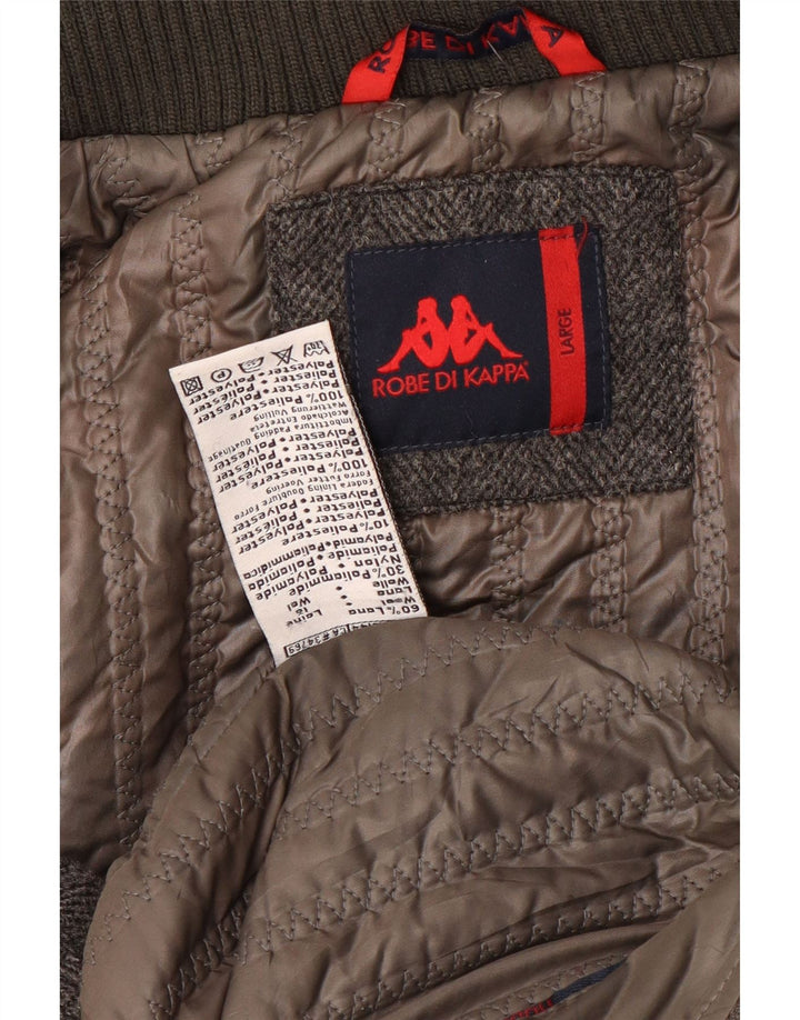 Kappa Ανδρικό Βοηθητικό Μπουφάν UK 40 Μεγάλο Γκρι Μαλλί ψαροκόκαλο Classic