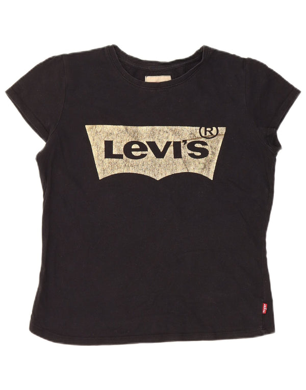 Levi's Girls Graphic T-Shirt Top 15-16 Years Black Cotton