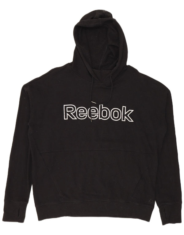 Ανδρικό Reebok Graphic Hoodie Jumper μεγάλο μαύρο βαμβακερό
