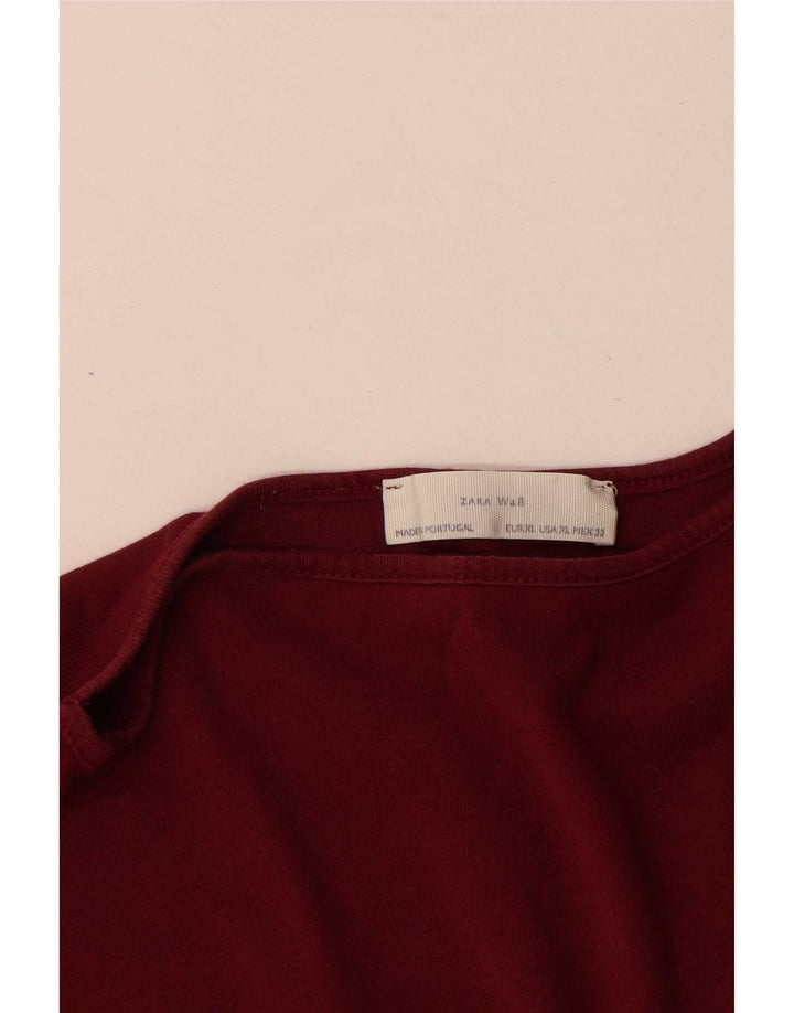 Zara Γυναικείο Μπλουζάκι 3/4 Μανίκι UK 18 XL Κόκκινο