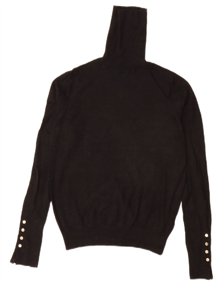 Zara Γυναικείο πουλόβερ με ρολό λαιμόκοψη UK 10 Small μαύρο