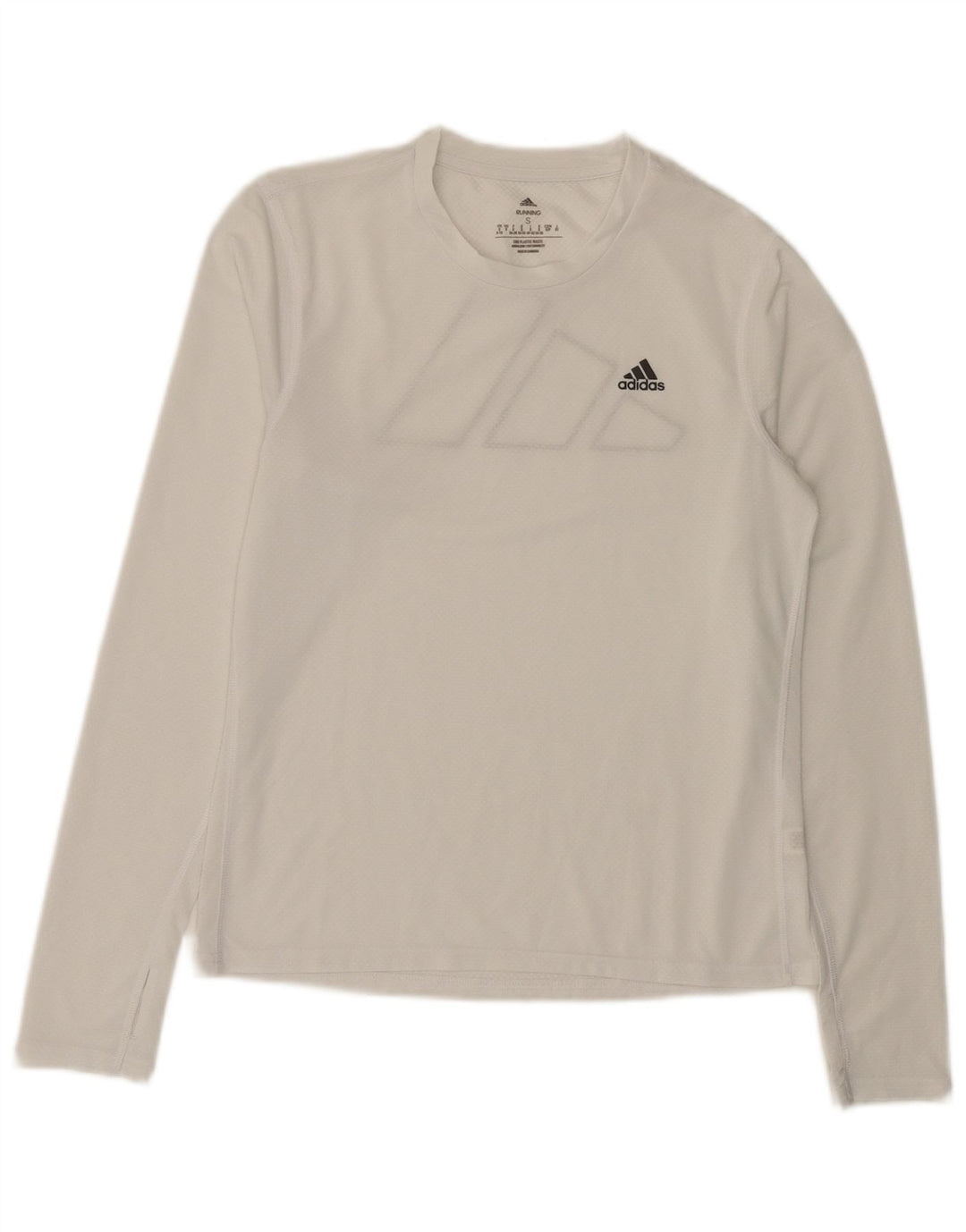 Adidas Γυναικείο τοπ μακρυμάνικο UK 8/10 Μικρός λευκός πολυεστέρας