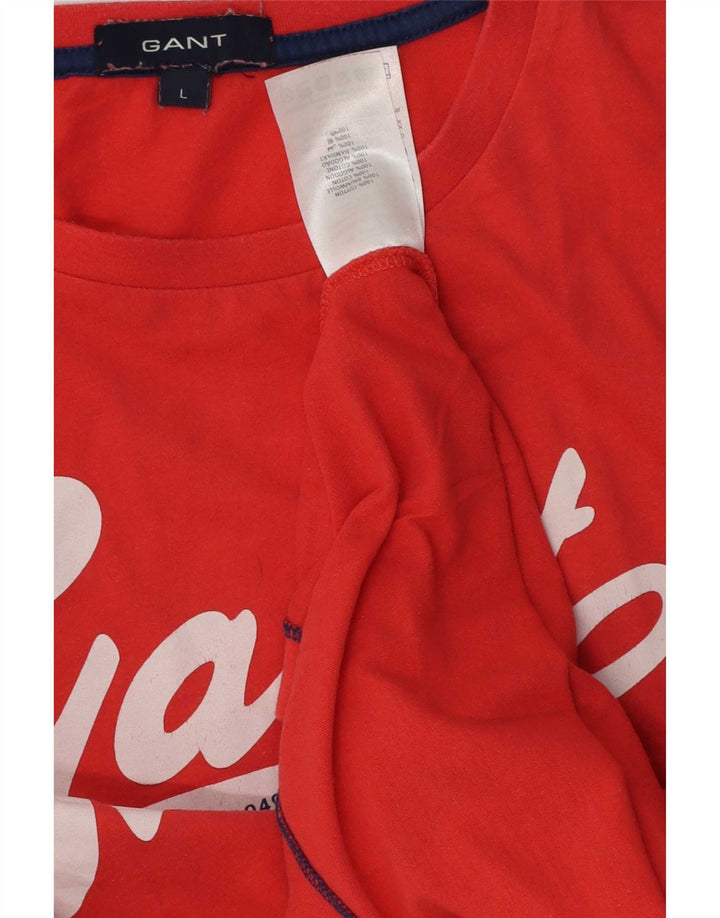 Ανδρικό γραφικό T-Shirt Gant Top μεγάλο κόκκινο βαμβακερό