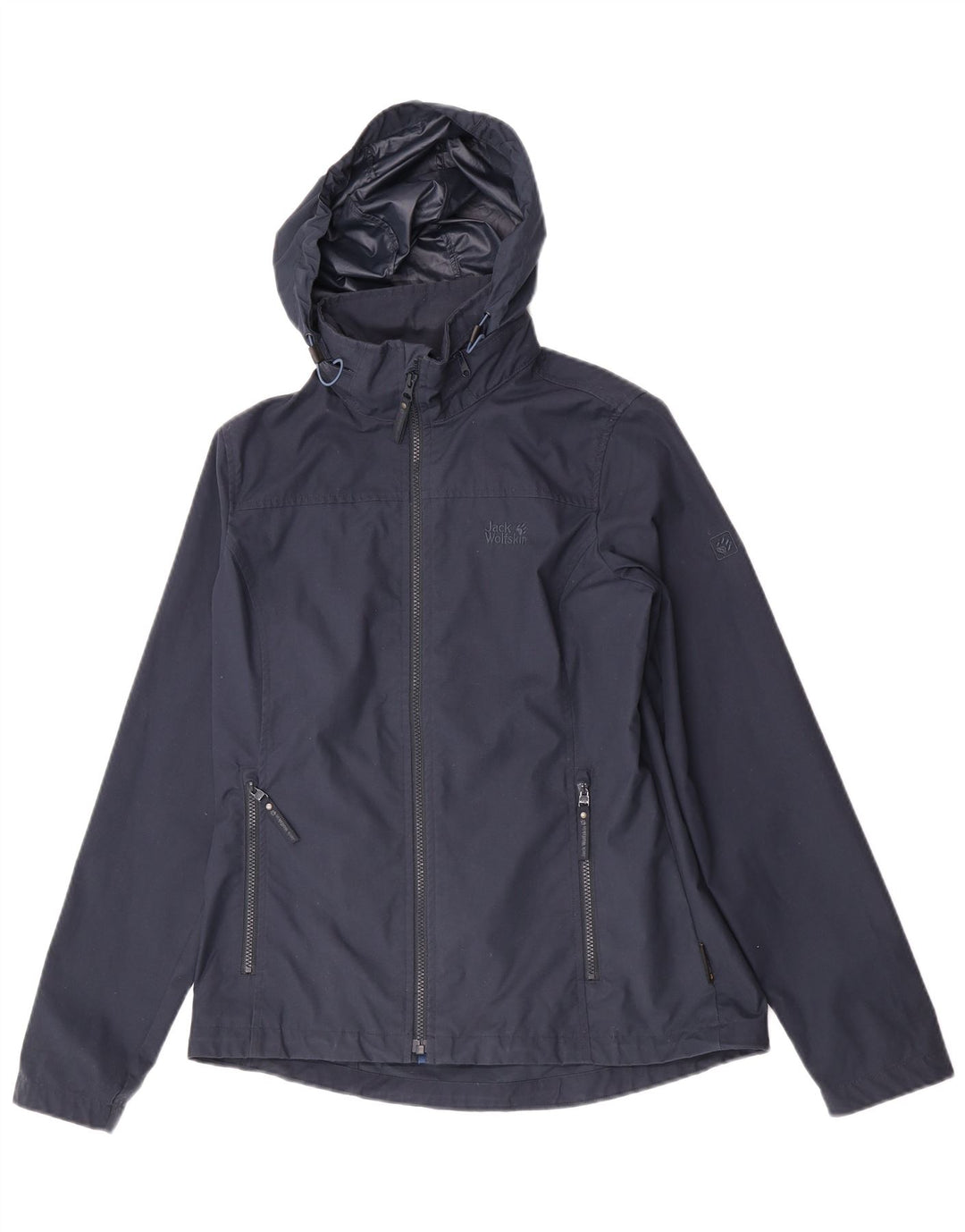 Jack Wolfskin Γυναικείο Μπουφάν με κουκούλα αντιανεμικό UK 12 Medium Navy Blue
