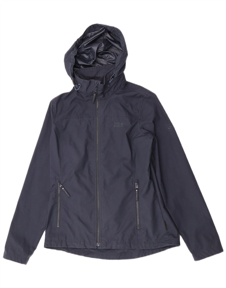 Jack Wolfskin Γυναικείο Μπουφάν με κουκούλα αντιανεμικό UK 12 Medium Navy Blue