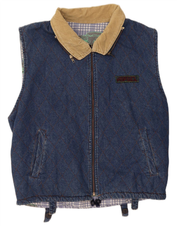 POP 84 Ανδρικό Τζιν Gilet UK 42 XL Μπλε γεωμετρικό