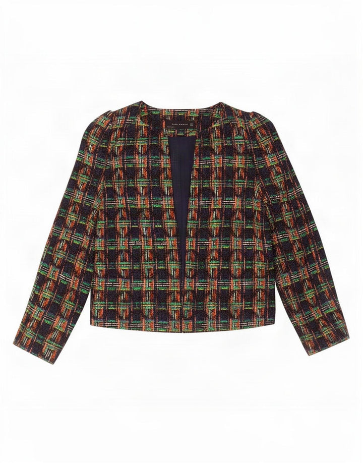 Zara Γυναικείο Μπουφάν ανοιχτό σακάκι UK 10 Small πολύχρωμο βαμβακερό