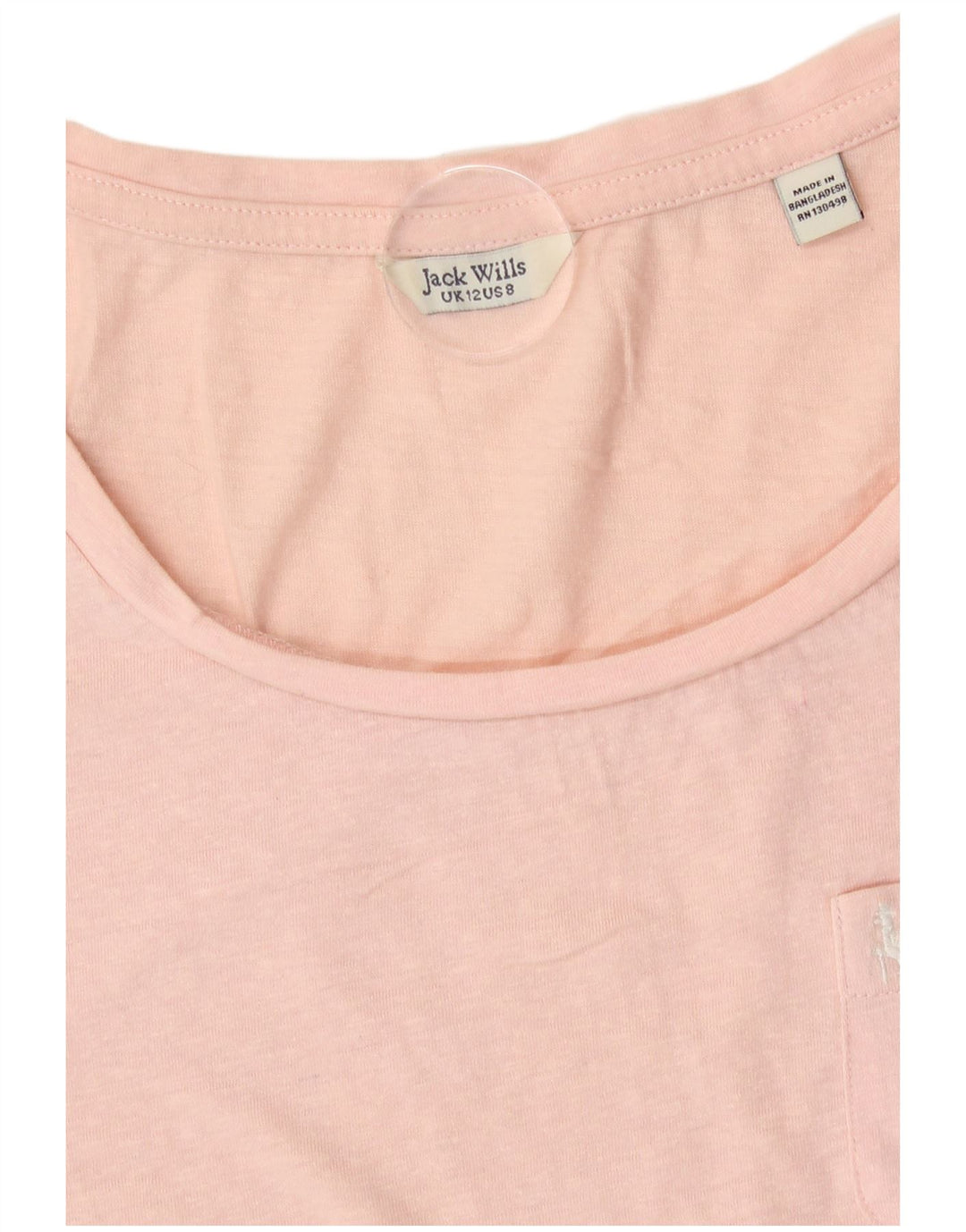 Jack Wills Γυναικείο T-Shirt Top UK 12 Medium Pink Polyester