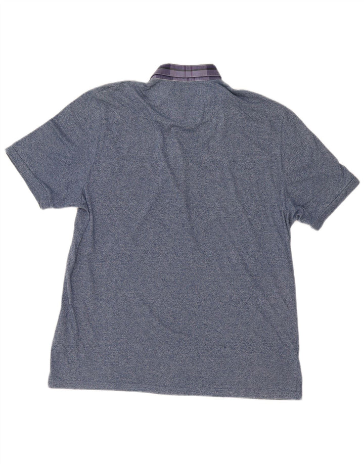 Ανδρικό μπλουζάκι πόλο Ted Baker, νούμερο 6 2XL, βαμβακερό σε μπλε φλύκταινες