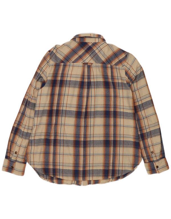 Fat Face Γυναικείο Φανελένιο πουκάμισο UK 14 Large Beige Check Cotton