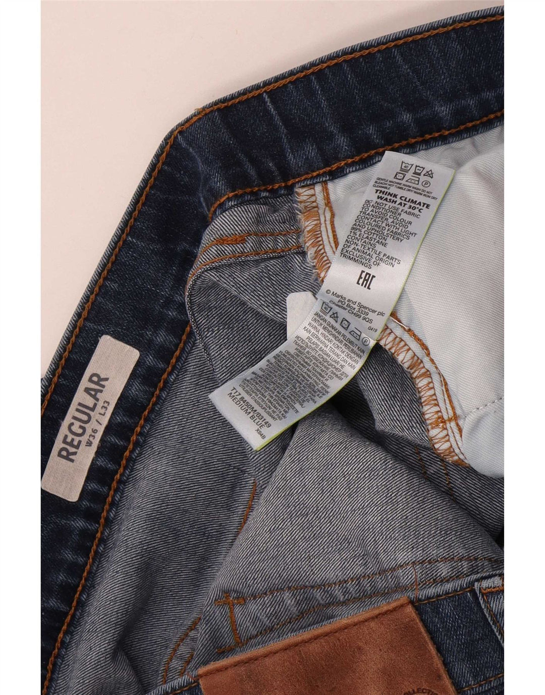 Marks & Spencer Γυναικείο κανονικό τζιν ίσιο W36 L29 Μπλε βαμβακερό