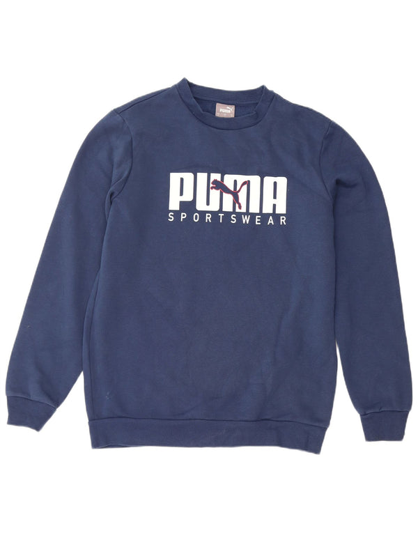 Ανδρικό γραφικό φούτερ Puma Jumper Small Navy Blue βαμβακερό