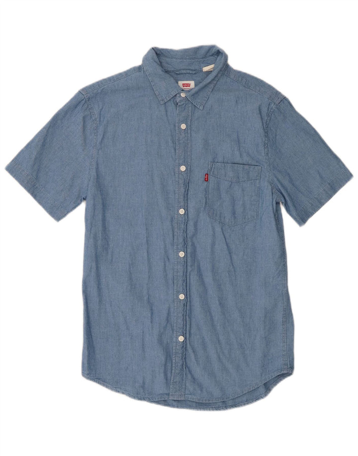 Ανδρικό πουκάμισο Levi's Standard με κοντό μανίκι μικρό μπλε βαμβακερό