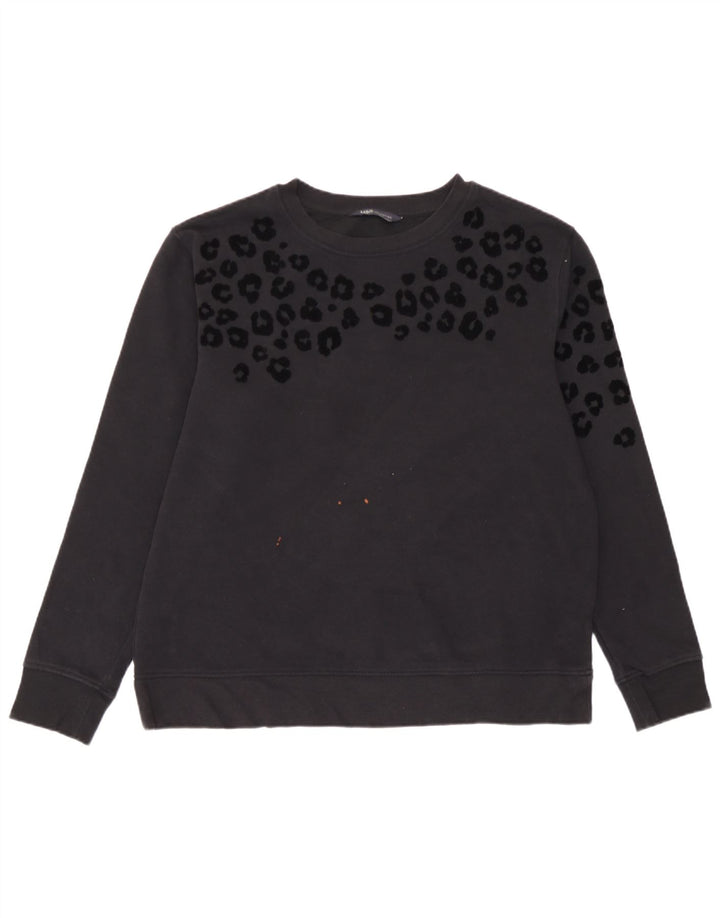 Marks & Spencer Γυναικεία φούτερ Jumper UK 14 Medium Black Animal print