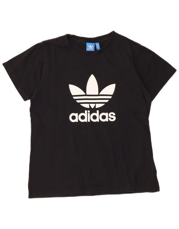 Ανδρικό γραφικό T-Shirt ADIDAS Top Μεσαίο μαύρο βαμβακερό