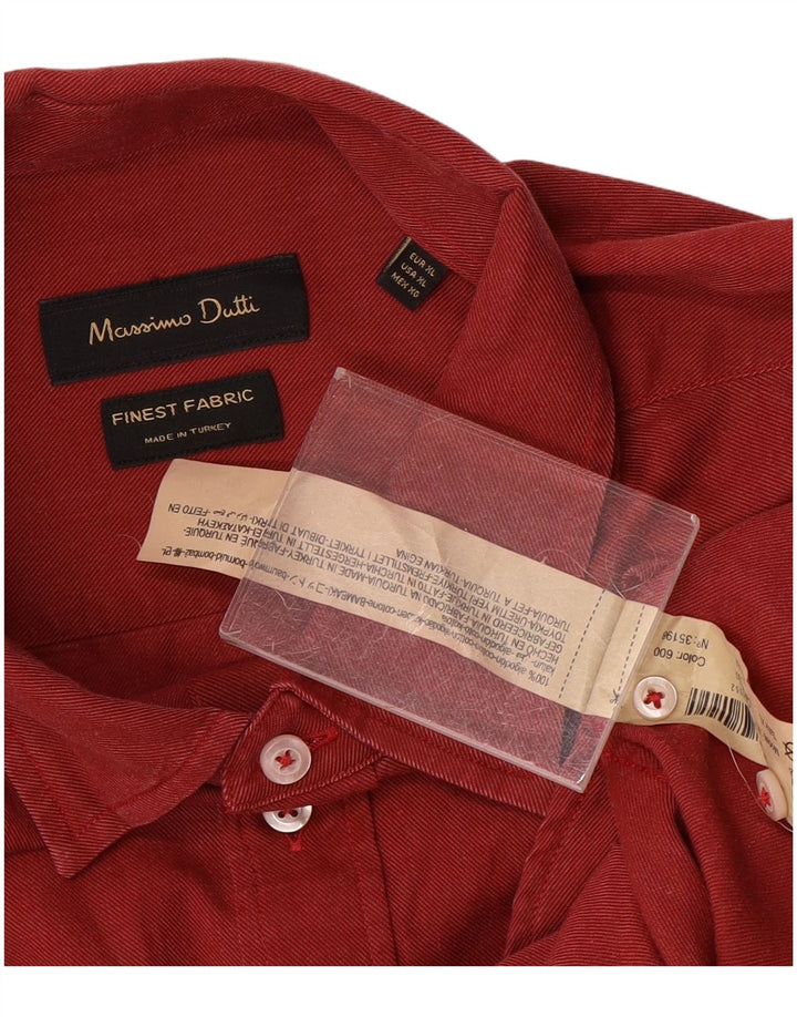 Ανδρικό πουκάμισο Massimo Dutti XL Κόκκινο βαμβακερό