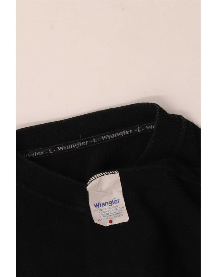 Ανδρικό τοπ Wrangler μακρυμάνικο μεγάλο μαύρο βαμβακερό