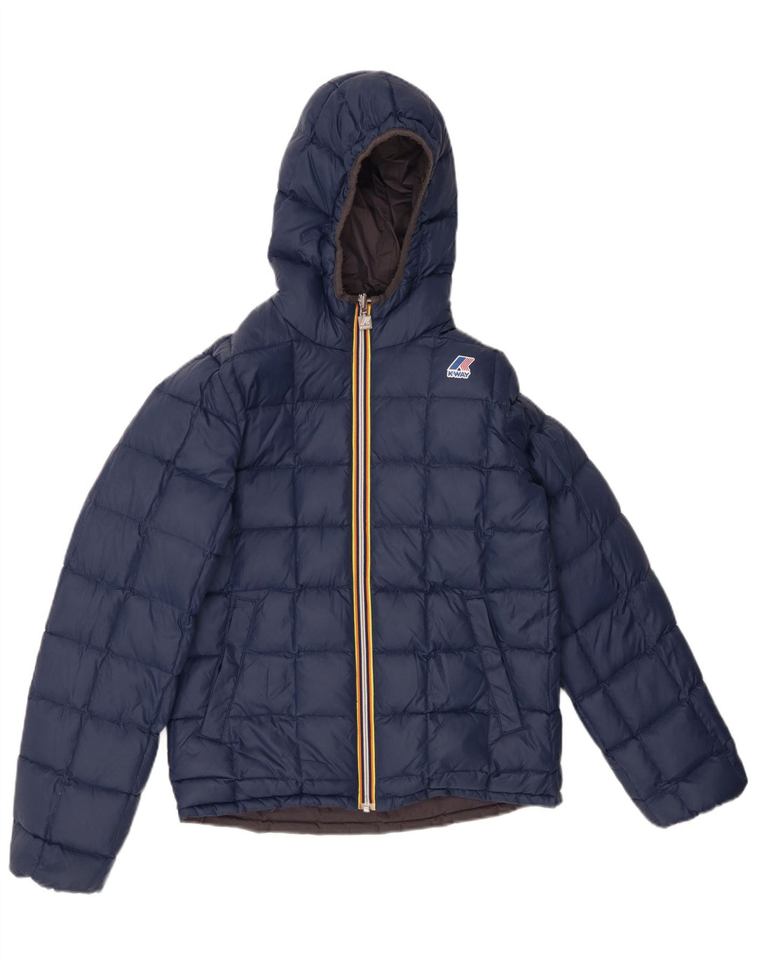 K-WAY Boys Hooded Reversible Gecket Jacket 11-12 Years Small Grey